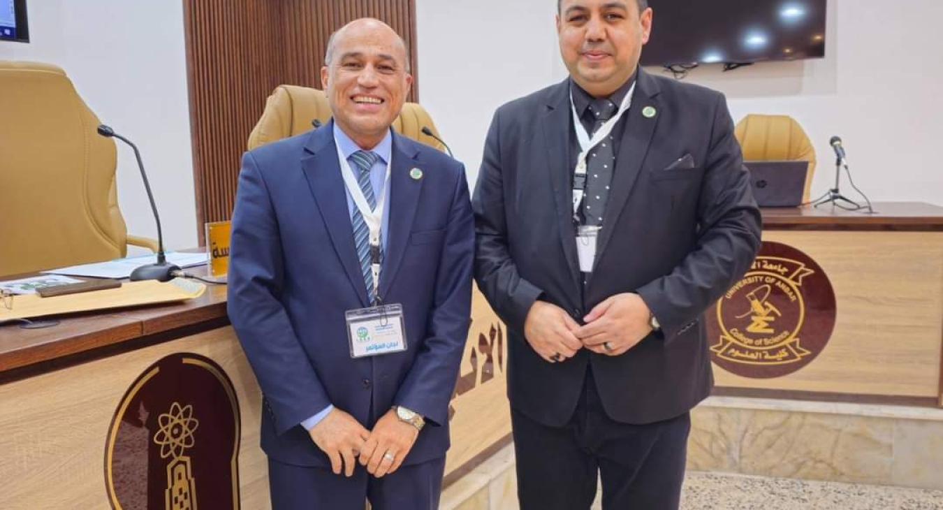A lecturer from the University of Fallujah chairs a scientific session at the International Conference on Environment and Sustainability at Anbar University